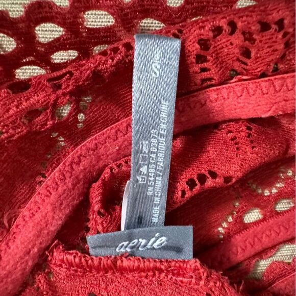 Aerie Red Lace Bralette Size Small - Picture 4 of 5